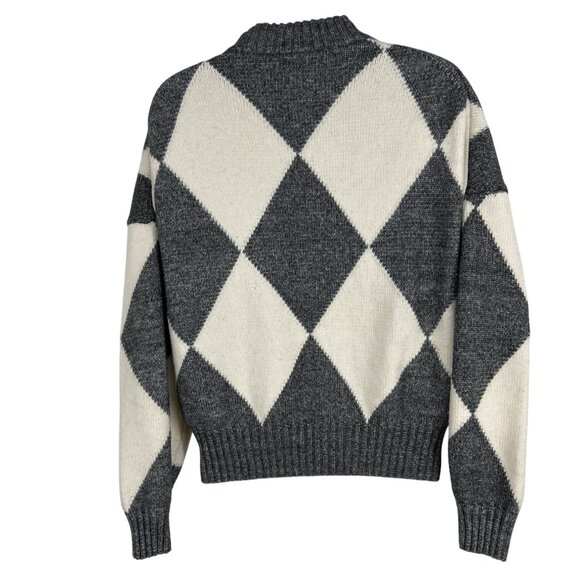 Pringle Of Scotland X H&M Long Sleeve Crew Neck Argyle Knit Sweater Size S - Picture 4 of 12